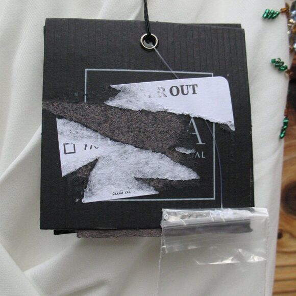 Mac Duggal 55709 Womens White Embellished Sleeve Jersey Wrap Gown - Picture 12 of 16